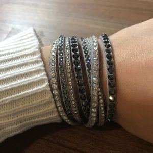 Swarovski NWB silver suede bracelet